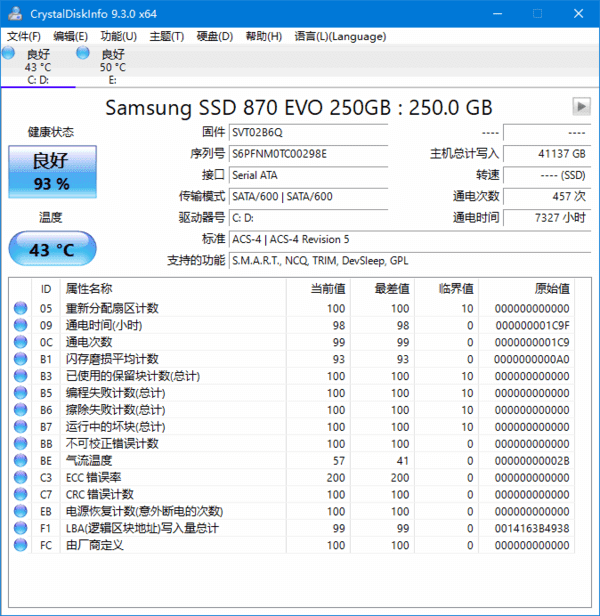 图片[1]-CrystalDiskInfo v9.9.2 绿色版 | 免费硬盘监控工具-便携小站
